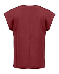 Multid Drape Neck T-Shirt Cherry