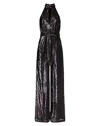 Sequin Halter Wide Leg Jumpsuit