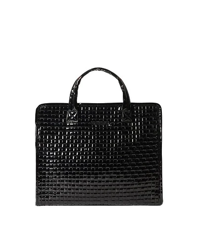 Black Lacquer Woven Medium Box Tote