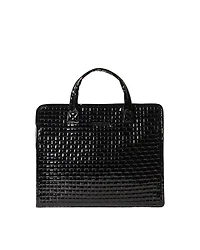 Black Lacquer Woven Medium Box Tote