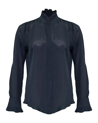 Aleia Silk Ruffle Shirt