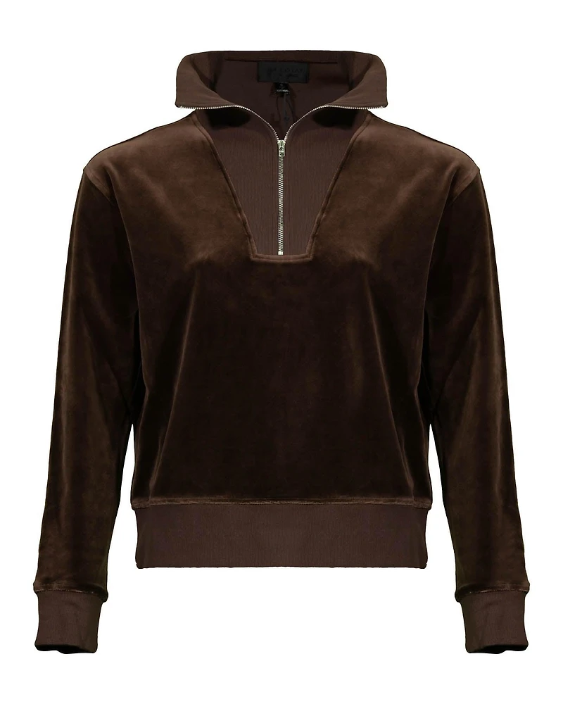Nili Lotan Bentley Velour Sweatshirt