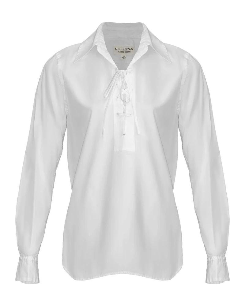 Nili Lotan Lace Up Top