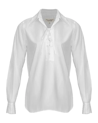 Nili Lotan Lace Up Top