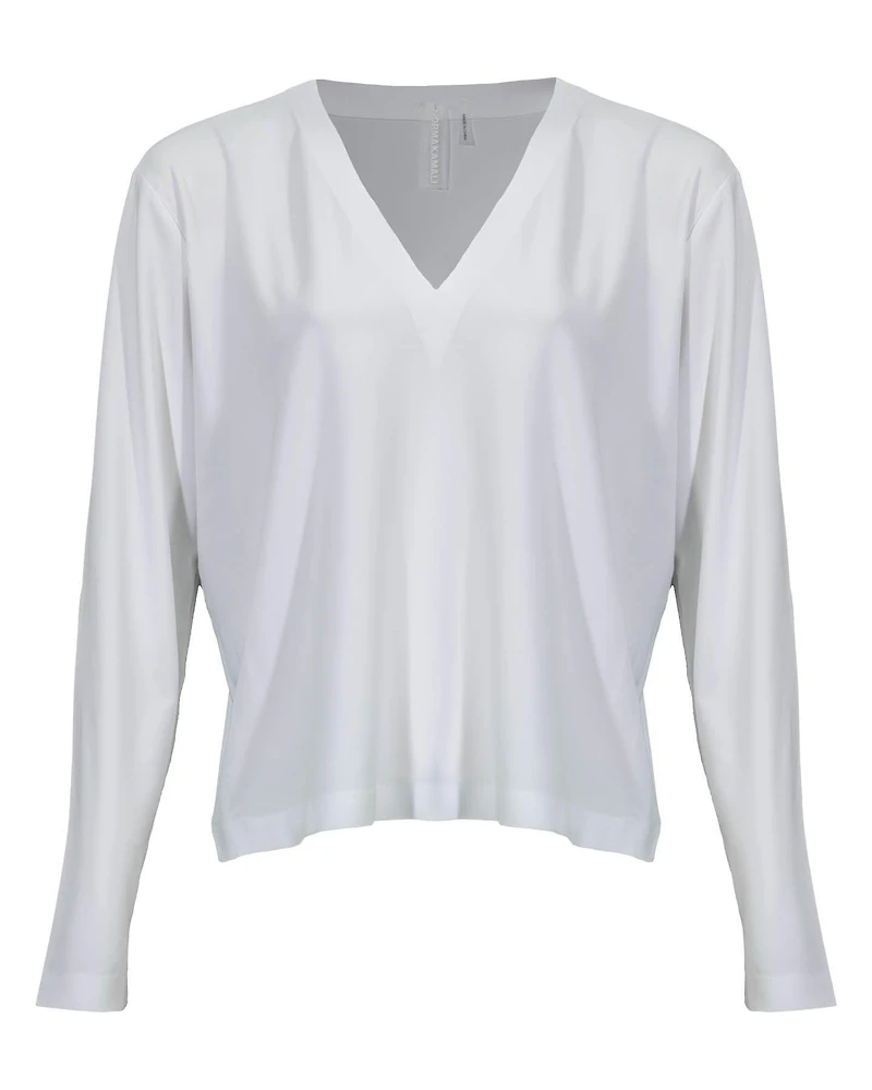Norma Kamali Cropped V-Neck Top