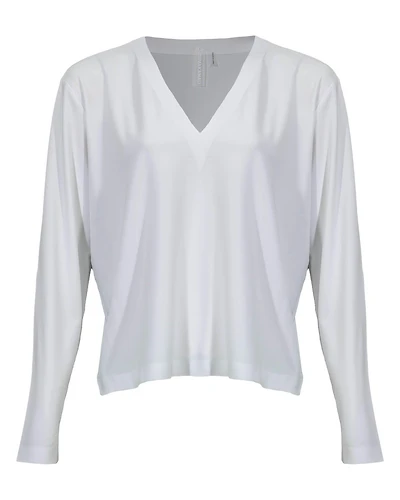 Norma Kamali Cropped V-Neck Top