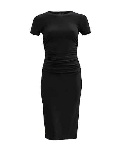 Shirred Waist Dress Black
