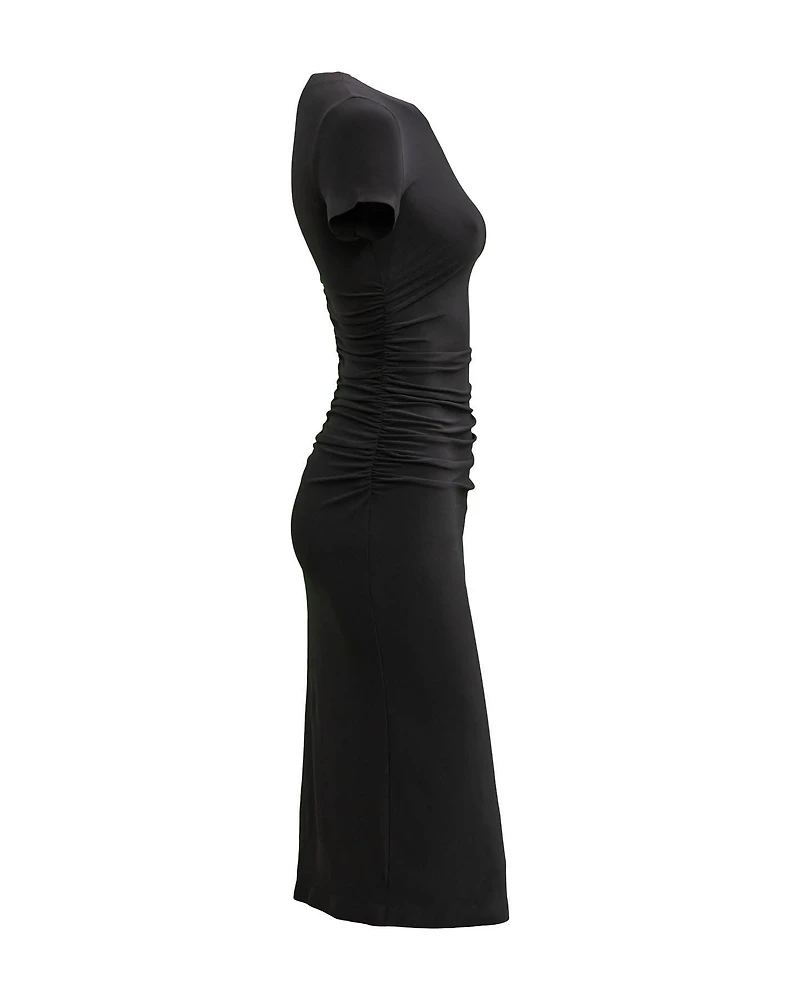 Shirred Waist Dress Black