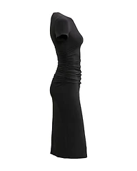 Shirred Waist Dress Black