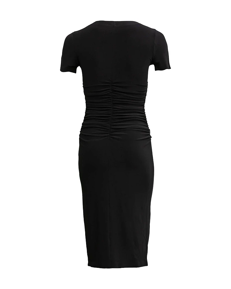 Shirred Waist Dress Black