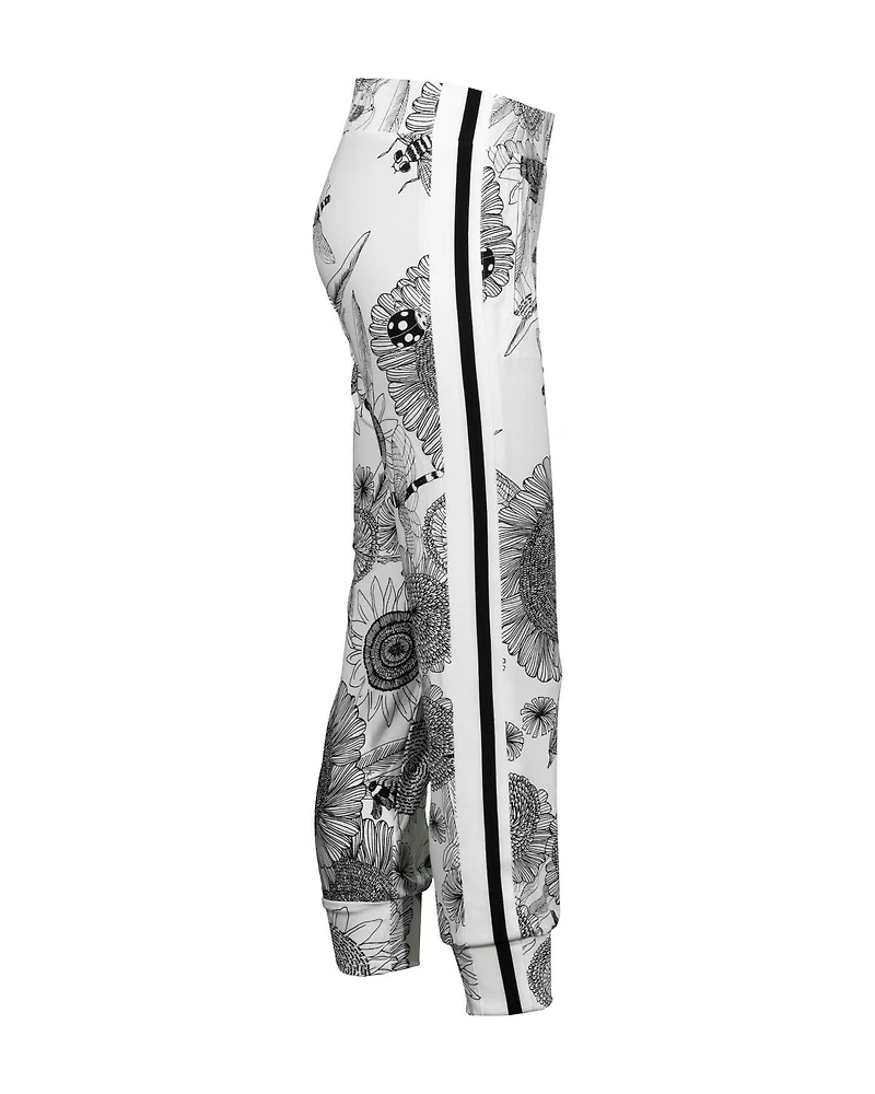 Side Stripe Floral Print Jog Pant