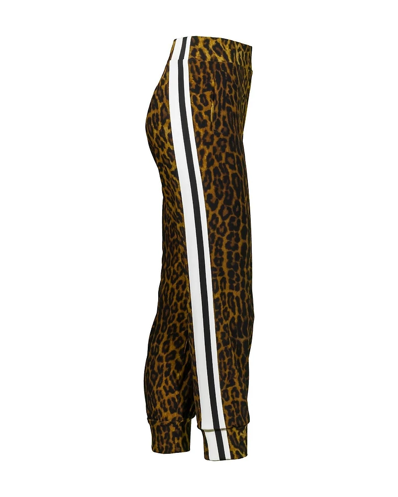 Side Stripe Leopard Print Jog Pant