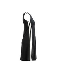 Side Stripe Sleeveless Swing Dress