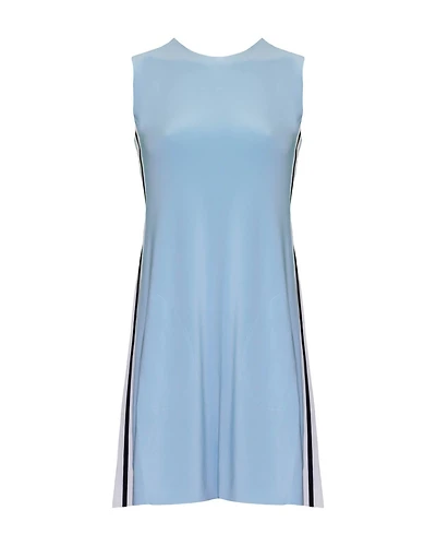Side Stripe Sleeveless Swing Dress Powder Blue
