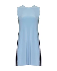 Side Stripe Sleeveless Swing Dress Powder Blue