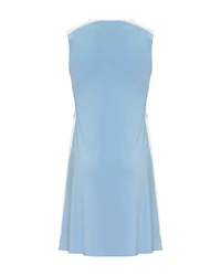 Side Stripe Sleeveless Swing Dress Powder Blue