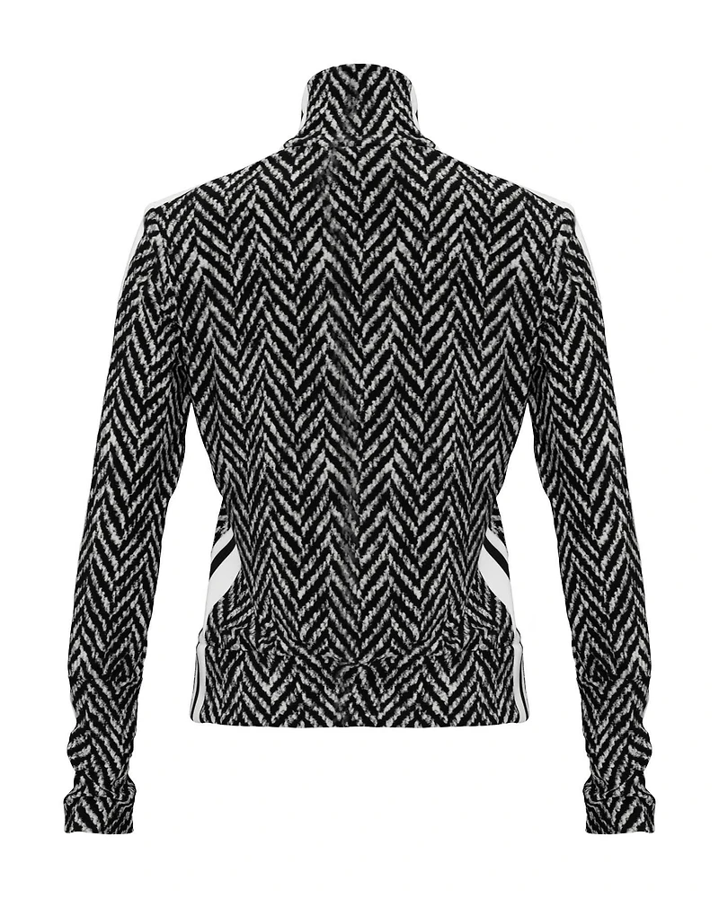 Side Stripe Zip Up Jacket Herringbone