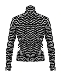 Side Stripe Zip Up Jacket Herringbone