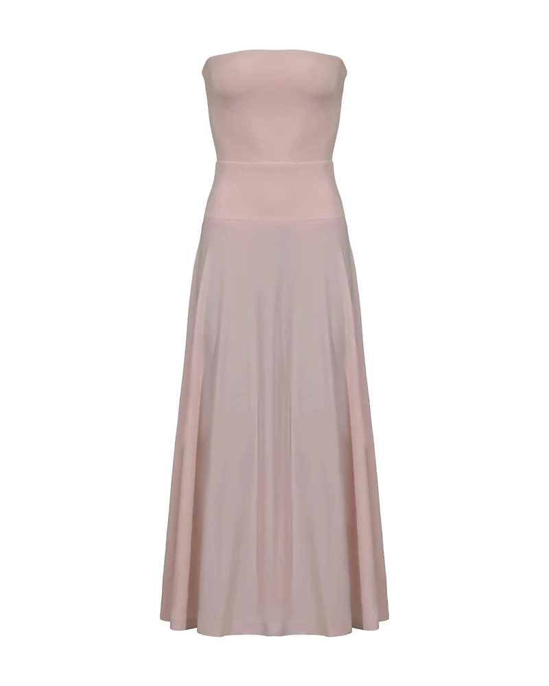Strapless Flared Dress Blush