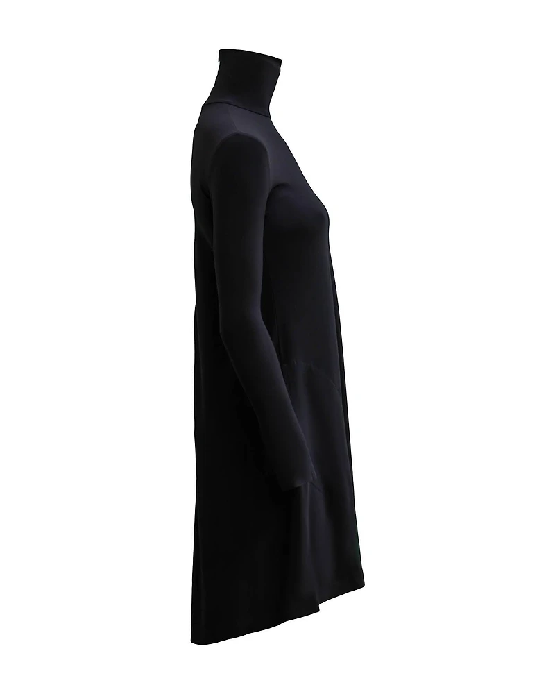 Turtle Neck Knee Length Swing Dress