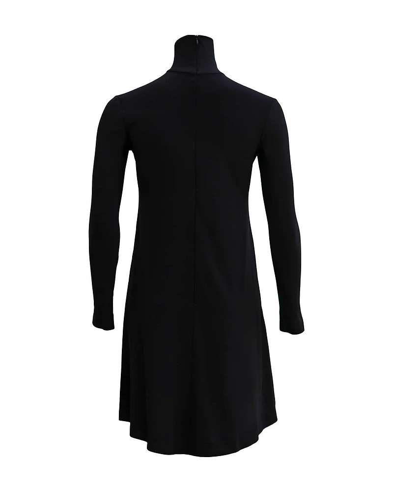 Turtle Neck Knee Length Swing Dress