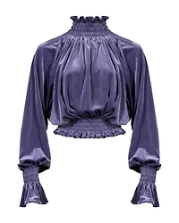 Velour Turtle Peasant Top
