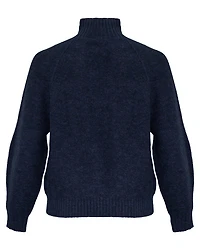 Mock Neck Wool Blend Pullover