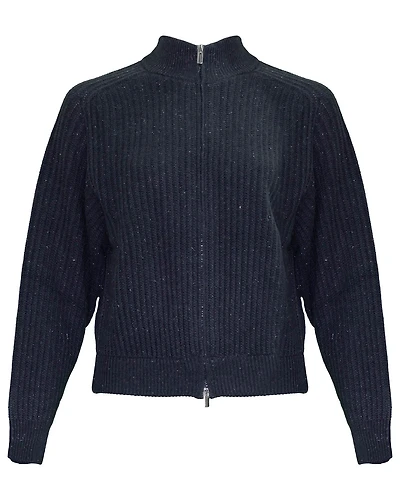 Wool Blend Zip Cardigan