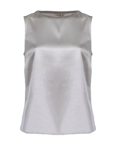 Neck Detail Silk Tank Top