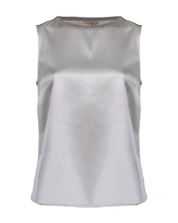 Neck Detail Silk Tank Top
