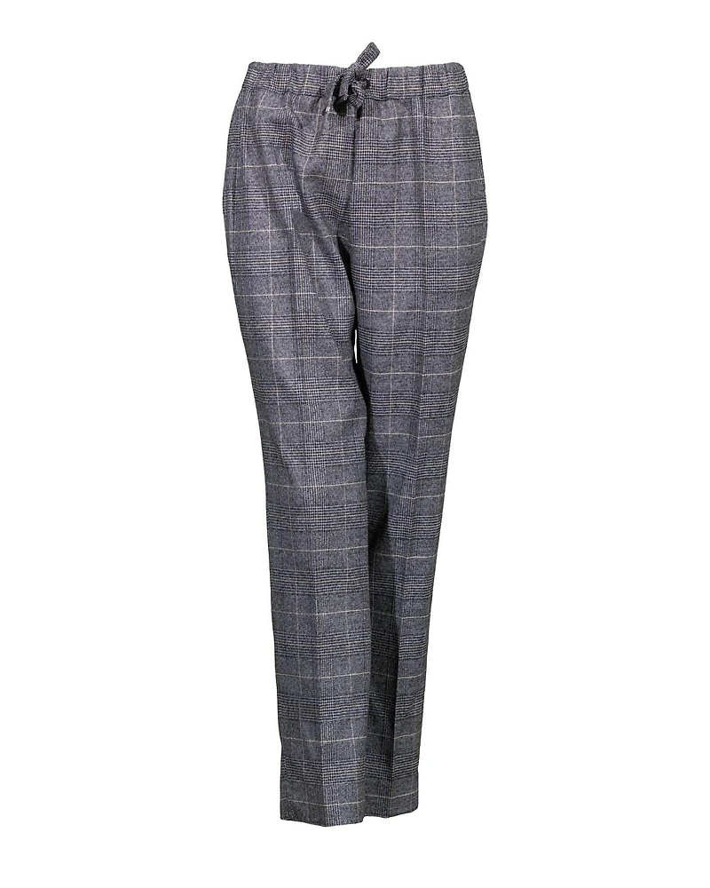 Prince of Wales Plaid Drawstring Pant
