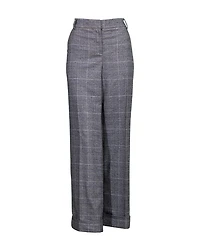 Prince of Wales Plaid Wide Leg Pant