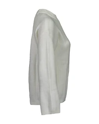 Alexi White Neck Slit Pullover