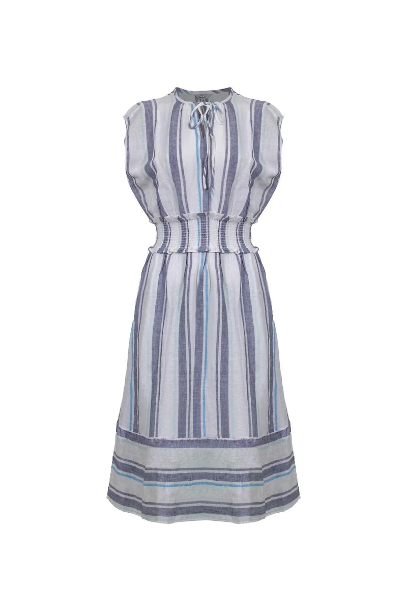Ashlyn Aegean Blue Stripe Dress