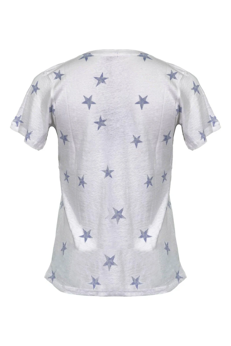 Cara V-Neck Celestial Stars Shirt