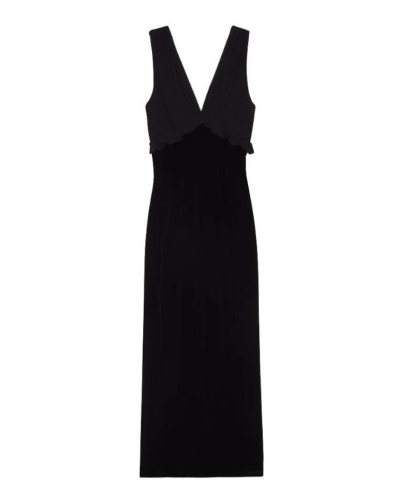 Gilda Black Velvet Sleeveless Dress