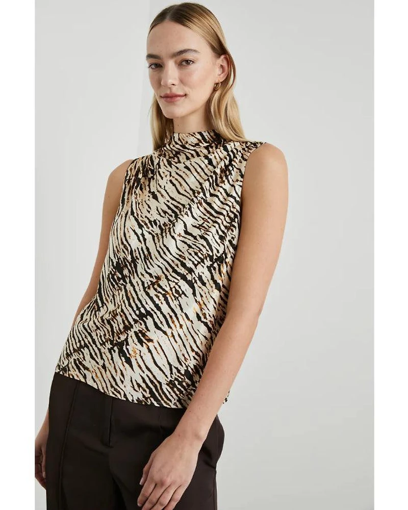 Kaleen Ikat Satin Crepe Tank Top