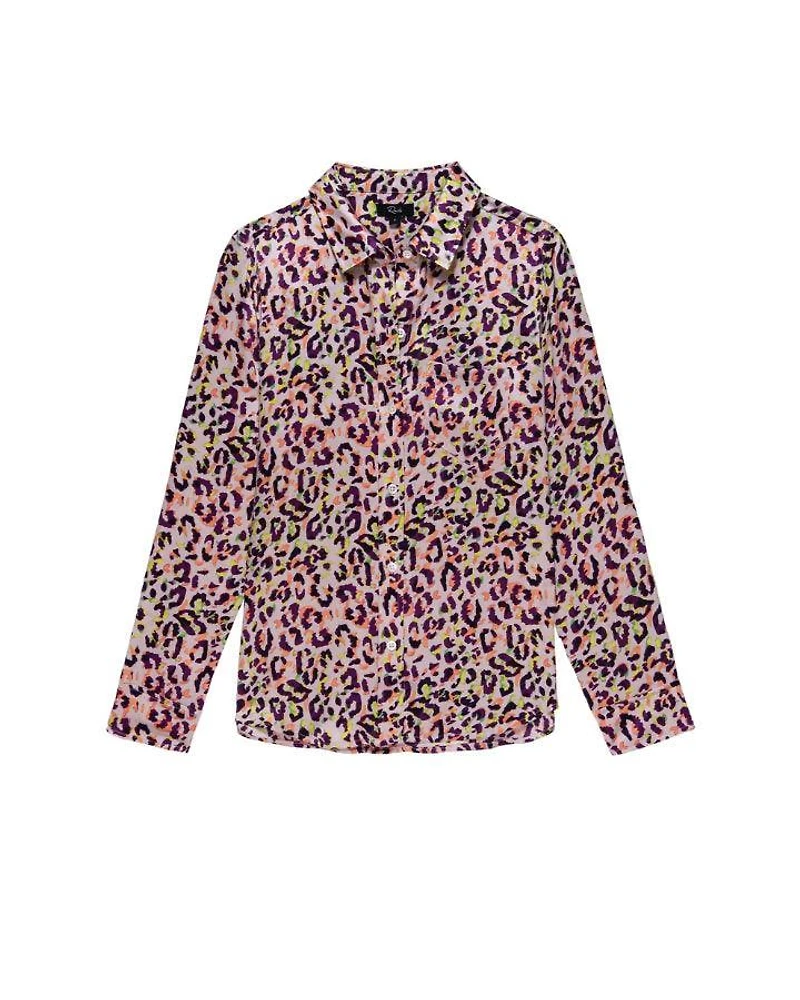 Kate Neon Cheetah Silk Shirt