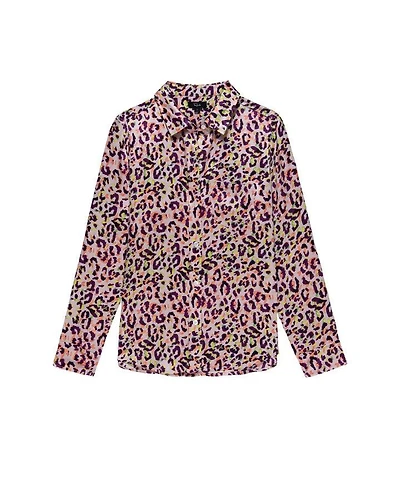 Kate Neon Cheetah Silk Shirt