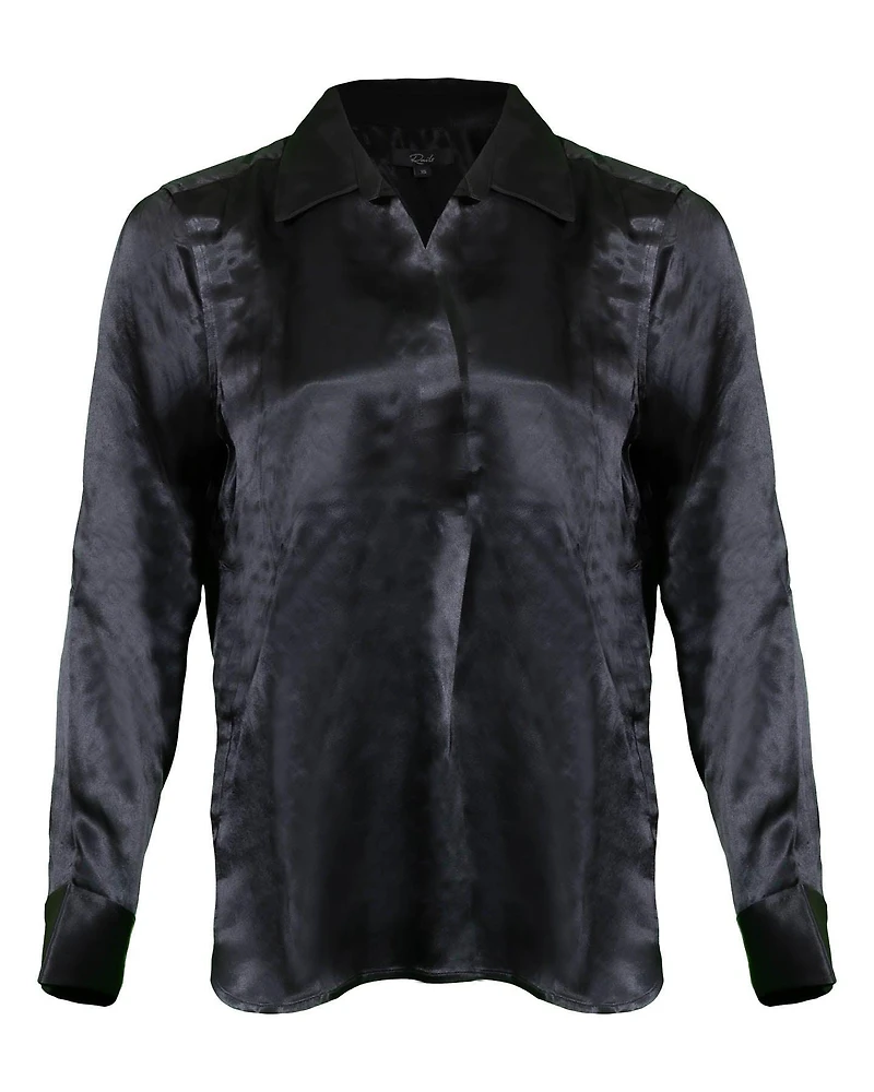 Nissa Black Satin Shirt