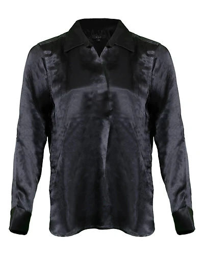 Nissa Black Satin Shirt