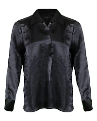 Nissa Black Satin Shirt