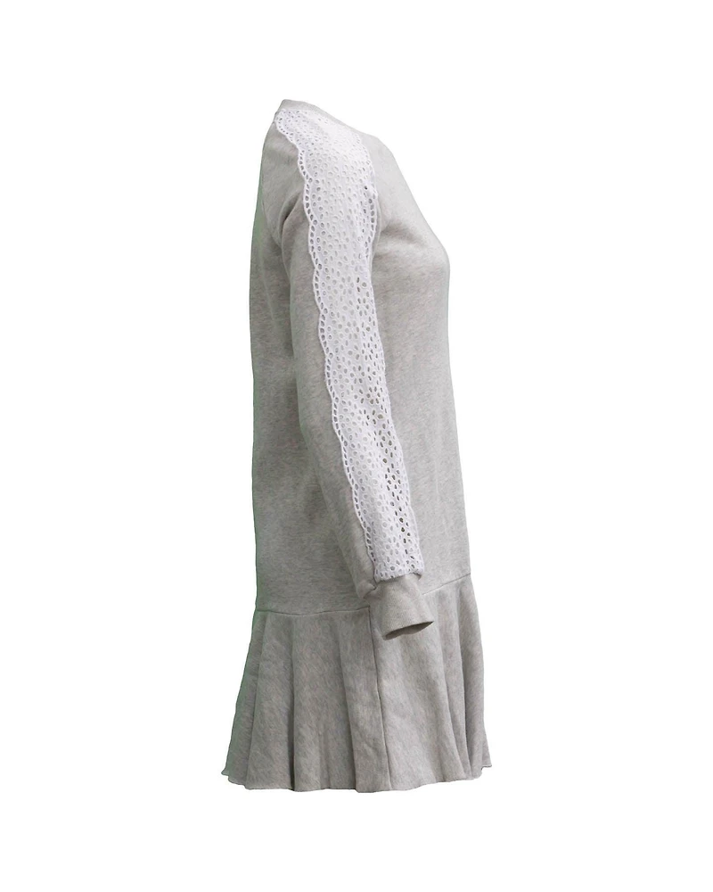 Eyelet Lace Fleece Dress