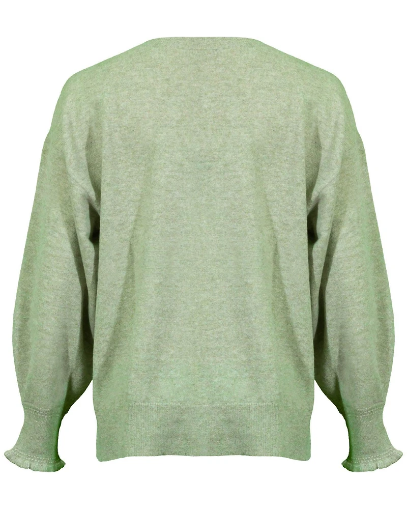 Balloon Sleeve Cashmere Pullover