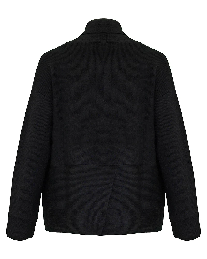 Cashmere Rib Cardigan Black