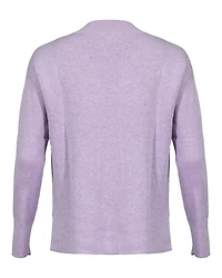 Cotton Blend V-Neck Pullover Lilac