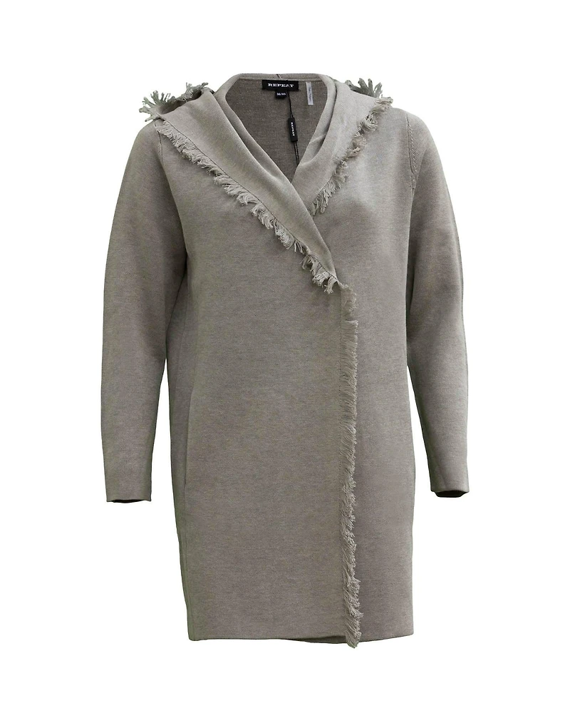 Fringe Hooded Cardi