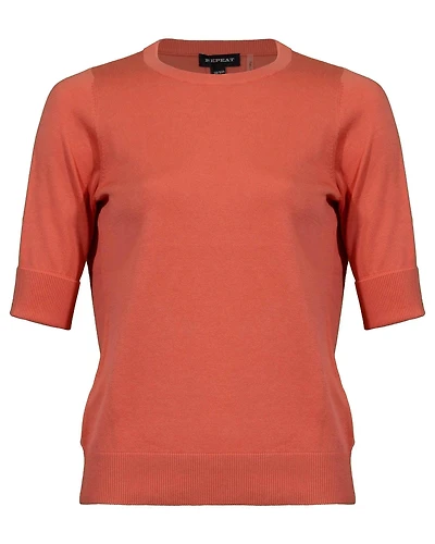 Knit Crew Neck Top Sunset