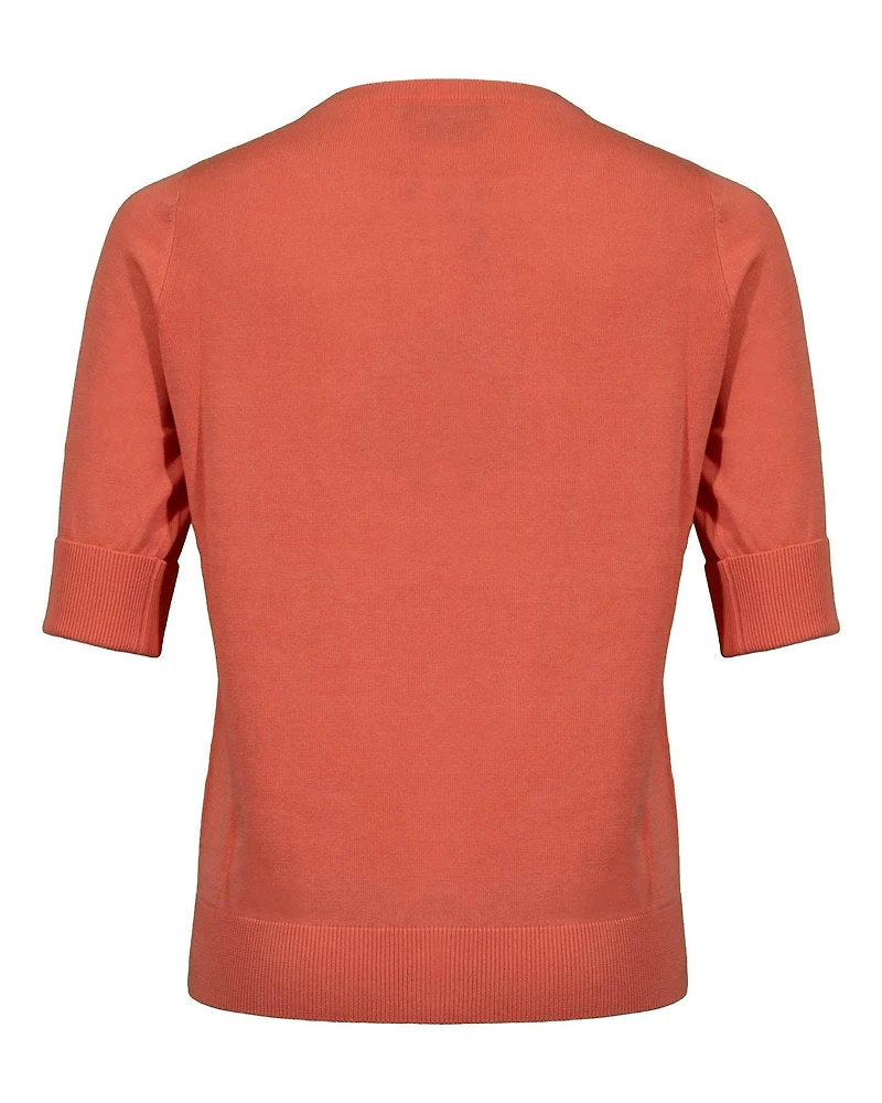 Knit Crew Neck Top Sunset