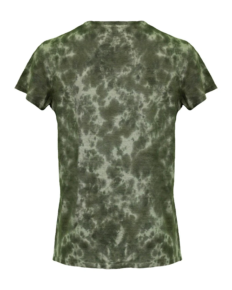 Mottled Print Linen T-Shirt
